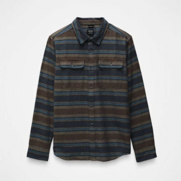 PrAna Westbrook Flannel Shirt - Stormy Night Stripe - Picture 1 of 4